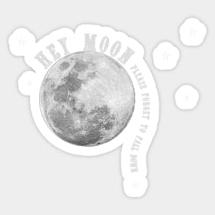 Hey Moon, Please Forget to Fall Down Sticker